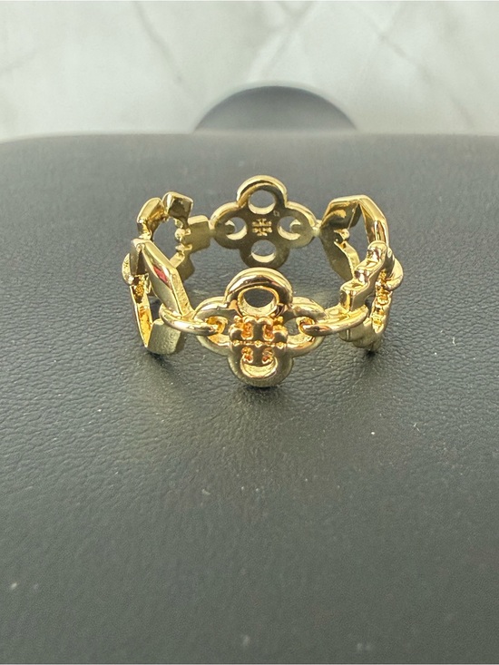 Tory Burch Jewelry - Tory Burch | Gold Plated Floral Link Statement Ring | Size 8